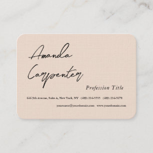 Carte De Visite Luxe Linge Champagne Rose Plaine Minimaliste