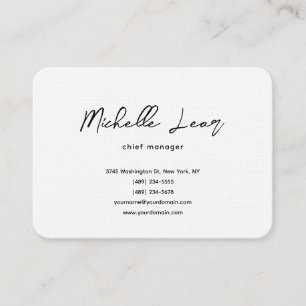 Carte De Visite Luxe Linge de qualité supérieure Noir & blanc Plat