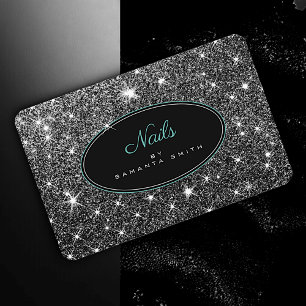 Carte De Visite Luxe Lumineuse Parties scintillant Argent Étoiles 
