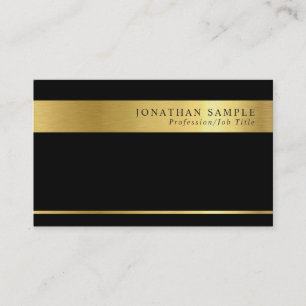 Carte De Visite Luxe mat UV de signature rayée élégante d'or