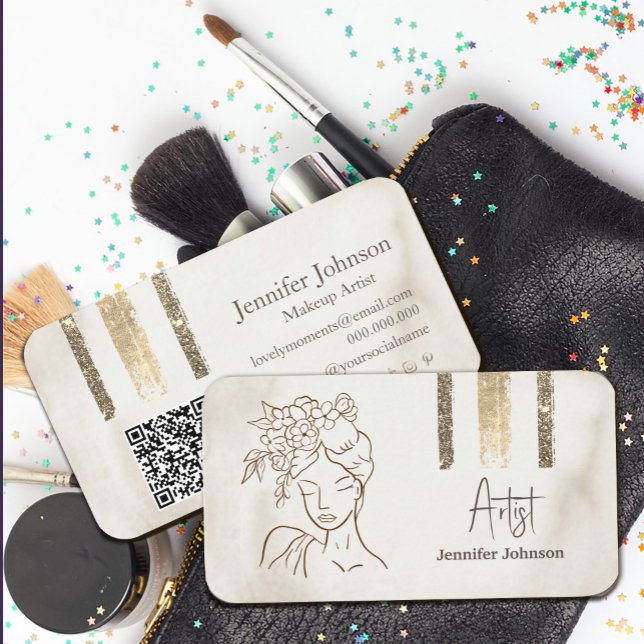 Carte De Visite Luxe minimaliste beauté visage (Luxury Minimalist Face Beauty Business Card #minimalistfacebeautybusinesscard #abstractbusinesscard)