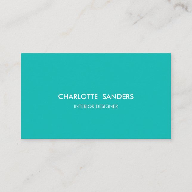 Carte De Visite Luxe minimaliste turquoise (Devant)