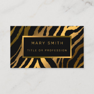 Carte De Visite Luxe Modern Gold Tiger Ajouter Votre Texte