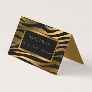 Carte De Visite Luxe Modern Gold Tiger Ajouter Votre Texte