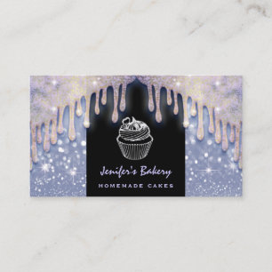 Carte De Visite Luxe moderne étincelante jolie pâtisserie de cupca