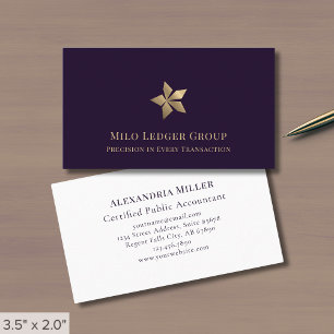 Carte De Visite Luxe moderne violet or