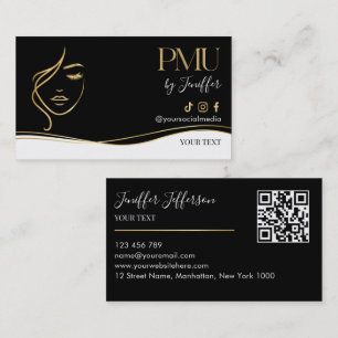 Carte de visite Luxe Noir & Or PMU Entreprise