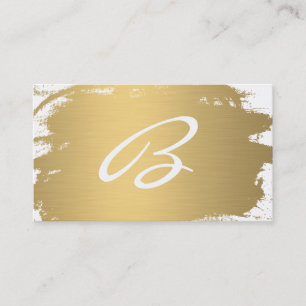 Carte De Visite Luxe Or Brossé Monogramme Texte fantaisie