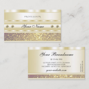 Carte De Visite Luxe Or Purple Sparkle Parties scintillant Diamant