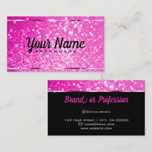 Carte De Visite Luxe Parties scintillant rose chaud Étoiles lumine
