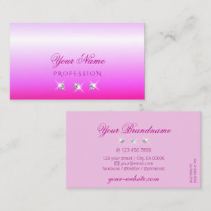 Carte De Visite Luxe Pink Ombre Sparkling Diamonds Style Luxe