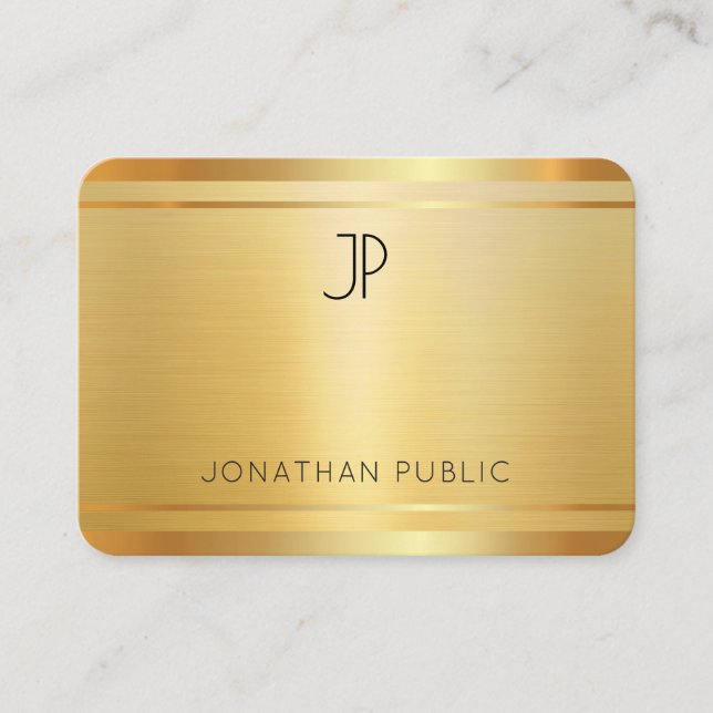 Carte De Visite Luxe Premium Silk Fining Faux Gold Professional (Devant)
