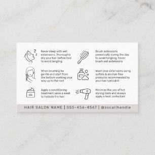 Carte De Visite Luxe Prolongations simples de cheveux après soins