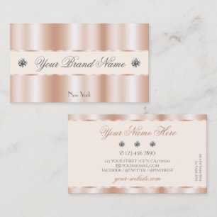 Carte De Visite Luxe Rose or étincelant Bijoux élégant luxe Glam