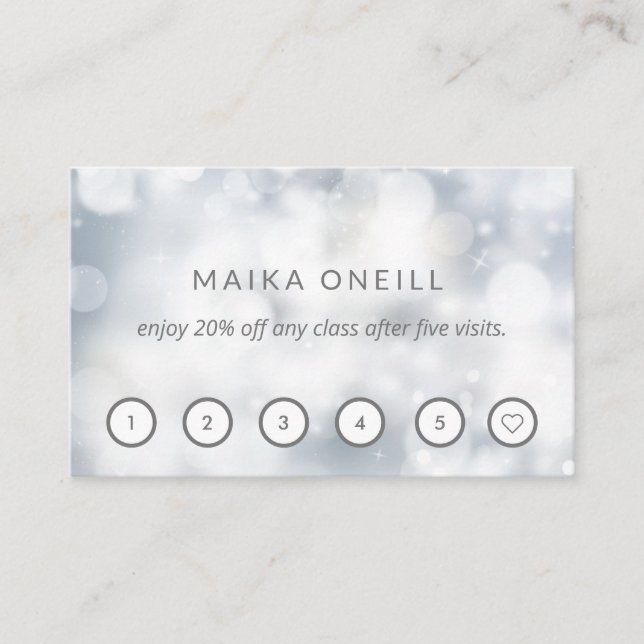 Carte De Visite Luxe Silver bokeh wellness massage yoga (Devant)