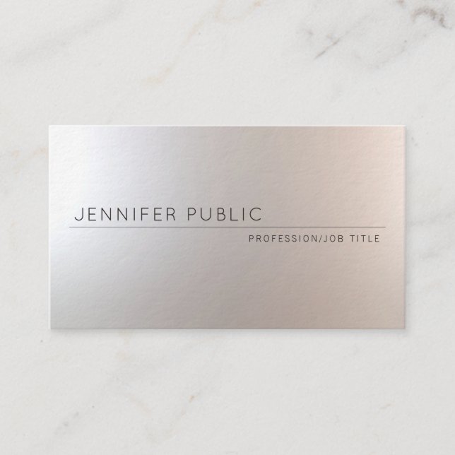 Carte De Visite Luxe simple avec du charme moderne élégant (Devant)