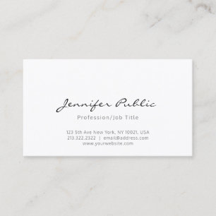 Carte De Visite Luxe simple lisse blanc élégant moderne