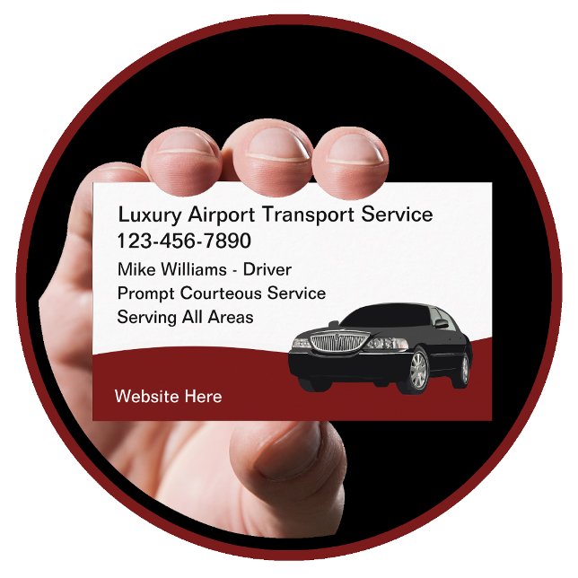 Carte De Visite Luxe Transport Aéroport Service de Taxi (Créateur téléchargé)