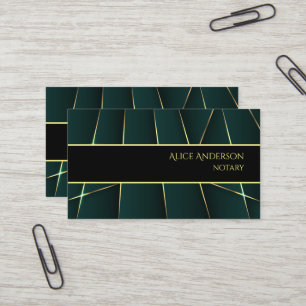 Carte De Visite Luxe vert or élégant professionnel féminin