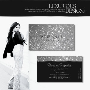 Carte De Visite Luxueuse Parties scintillant Argent Lumineuses Élé