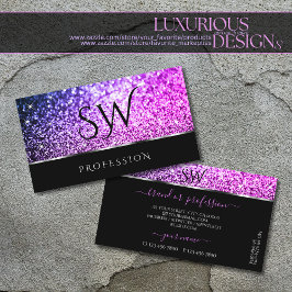 Carte De Visite Luxueuse Parties scintillant rose violet Étoiles N