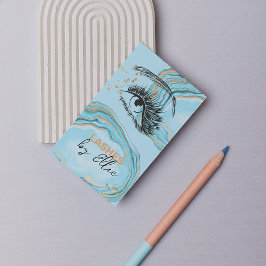 Carte De Visite Luxueuse Turquoise Lash Extension de Marbre Or Cod