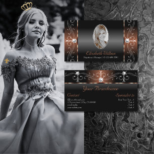 Carte De Visite Luxueux bijoux Brown noirs avec photo