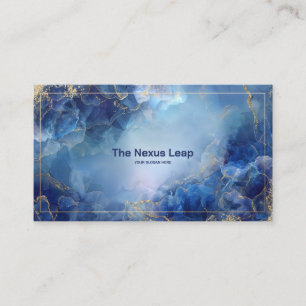 Carte De Visite Luxueux Blue Agate Geode & Gold Parties scintillan