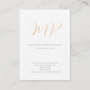 Carte De Visite Luxueux Épais Moderne Monogramme Simple Minimalist