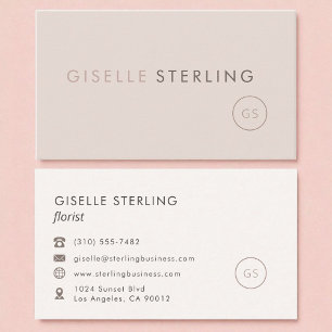 Carte De Visite Luxueux Florist Mariage Blush Pink Minimaliste