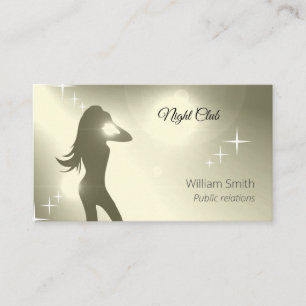 Carte De Visite Luxueux Jaune brillant fille dansante Silhouette