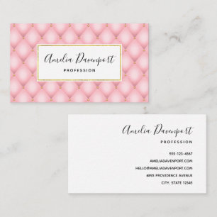 Carte De Visite Luxueux Motif en diamant verni rose