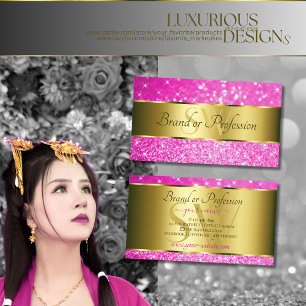 Carte De Visite Luxueux Or Hot rose Parties scintillant Étoiles In