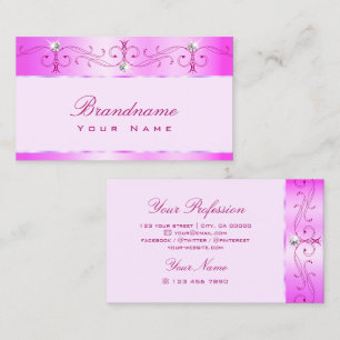 Carte De Visite Luxueux Ornat Rose Ornat Diamants Étincelants
