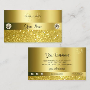 Carte De Visite Luxueux Parties scintillant Shimmery Monogramme Or