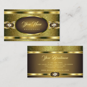 Carte De Visite Luxueux Rhinestones de Faux Motif De Couleur Dorée