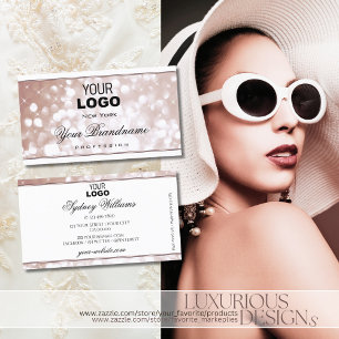 Carte De Visite Luxueux Rose Gold Parties scintillant Étincelle 