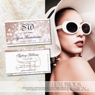 Carte De Visite Luxueux Rose Gold Parties scintillant Étoiles Mono