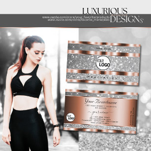 Carte De Visite Luxueux Rose Gold Silver Parties scintillant Stars