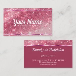 Carte De Visite Luxueux Rose rose Parties scintillant Sable Étoile