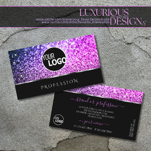 Carte De Visite Luxueux rose violet Parties scintillant étoiles no