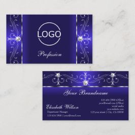 Carte De Visite Luxueux Royal Blue Squiggled Bijoux avec logo