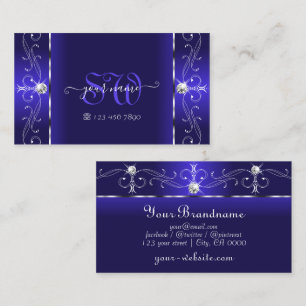 Carte De Visite Luxueux Royal Blue Squiggled Jewings et Monogramme