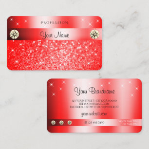 Carte De Visite Luxueux Ruby Rouge Parties scintillant Étincelle D