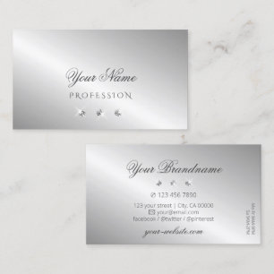 Carte De Visite Luxueux Silver Sparkle Diamonds Professional