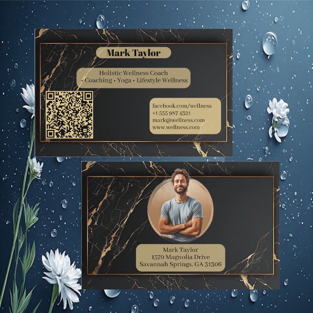 Carte De Visite Luxury Black Holistic Wellness Coach Alcohol Ink  (Luxury Black Holistic Wellness Coach Alcohol Ink Business Card)