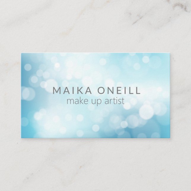 Carte De Visite Luxury Blue Bokeh parties scintillant médias socia (Devant)