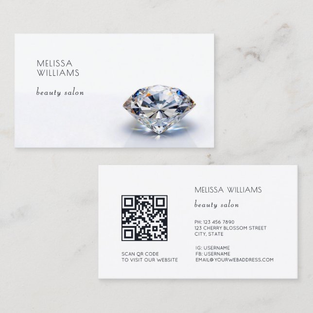 Carte De Visite Luxury Diamonds Jeweler  (Devant / Derrière)