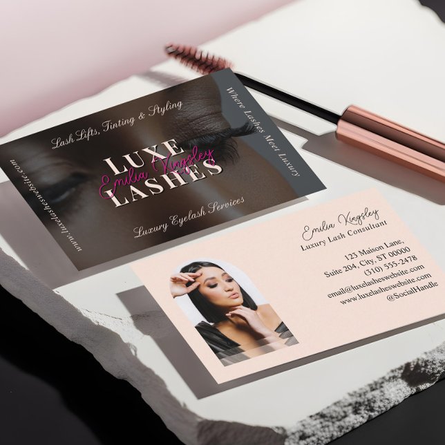 Carte De Visite Luxury Eyelash Beauty Lash Professional Black Pink (Luxury Eyelash Beauty Lash Professional Black Pink Business Card)