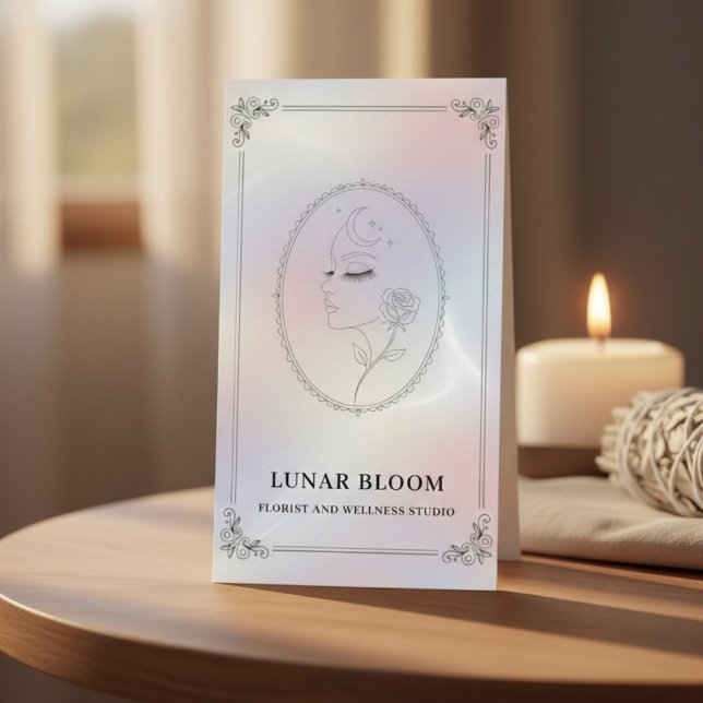 Carte De Visite Luxury Iridescent with QR Code Holographic (Créateur téléchargé)